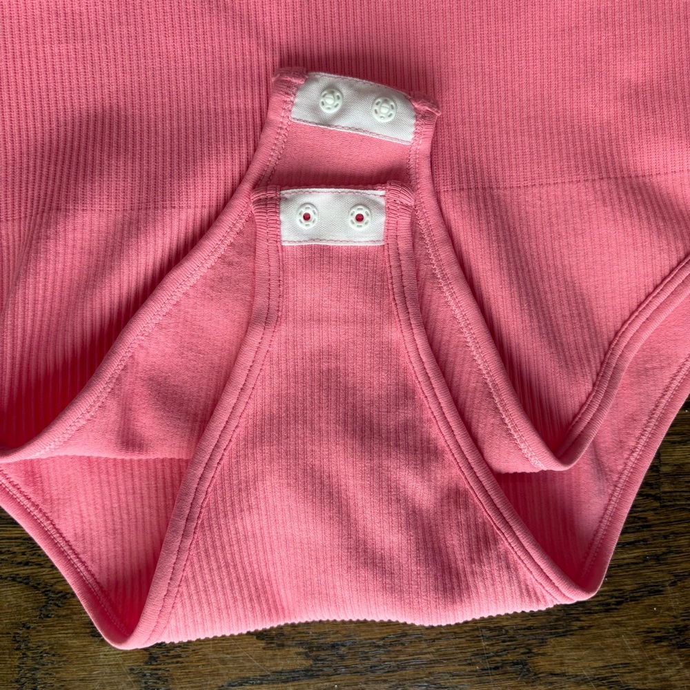 Cute Pink Ribbed Bodysuit - Picture 4 of 5